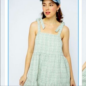 Tweed tiered mini dress